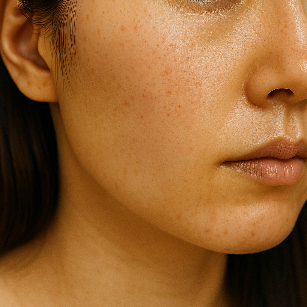 施術後:シミが改善された肌